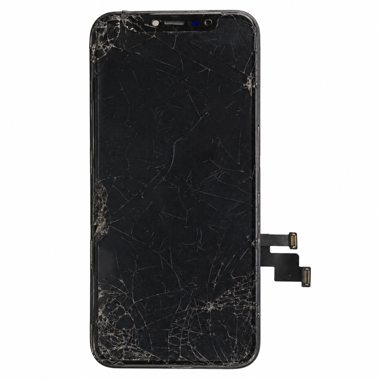Tela de iPhone quebrada para serviço de troca de tela